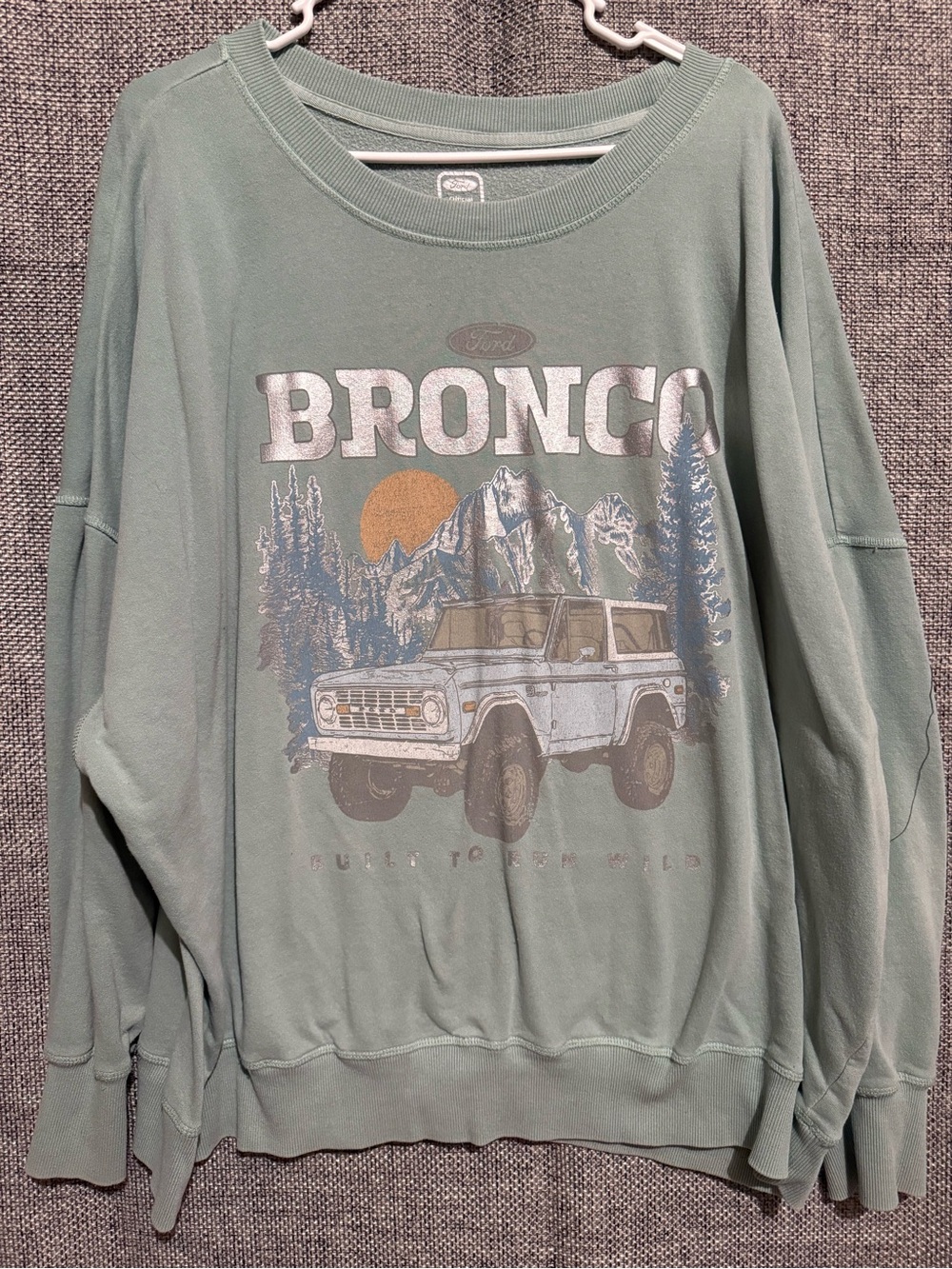 Ford Sage Green Bronco Graphic Crewneck Sweatshirt